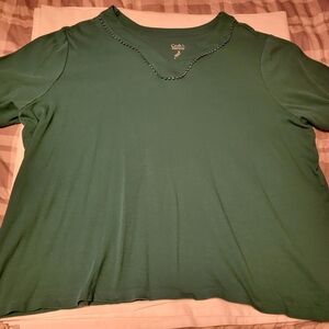 Croft & Barrow Forest Green Short Sleeve Top